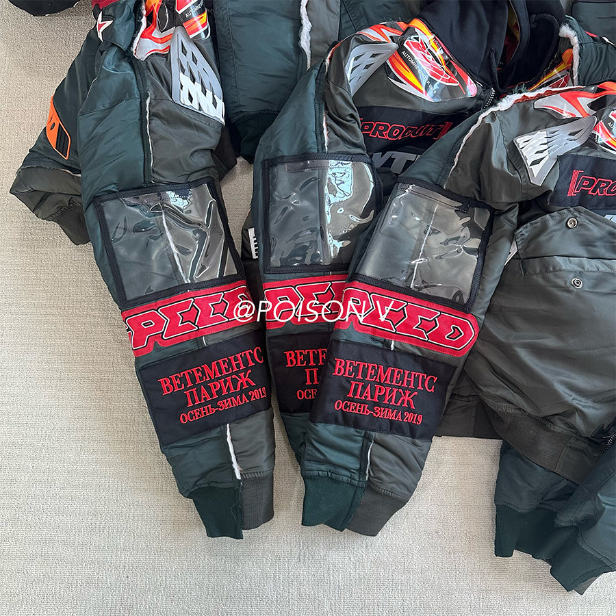 Self-made Vetements x Alpha AW18 Runway Bomber – 3D Silicone Racing Jacket Kanye