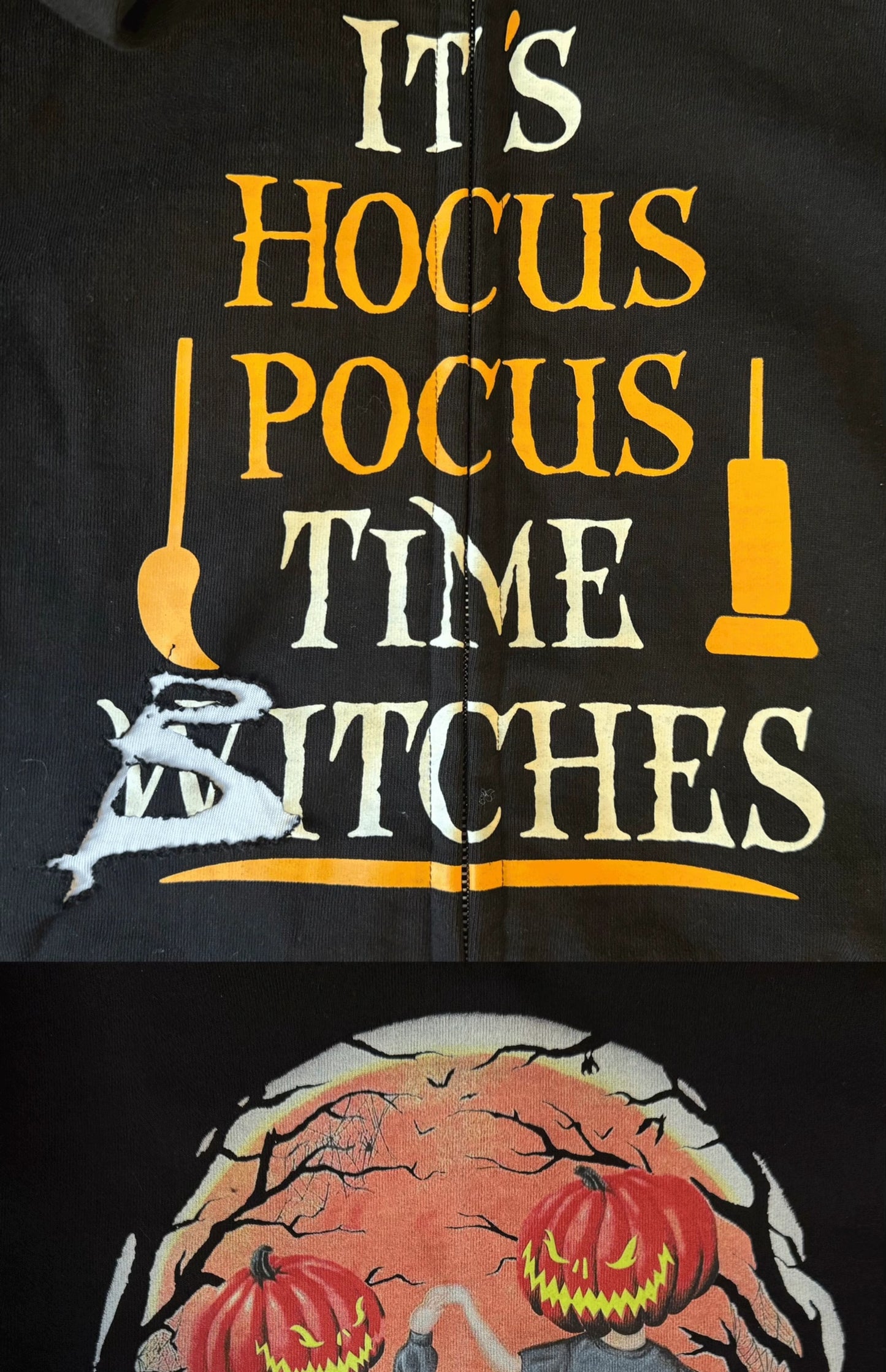 Self-made Vetements AW20 'Hocus Pocus' Pumpkin Print Zip Hoodie - Opium Pullover