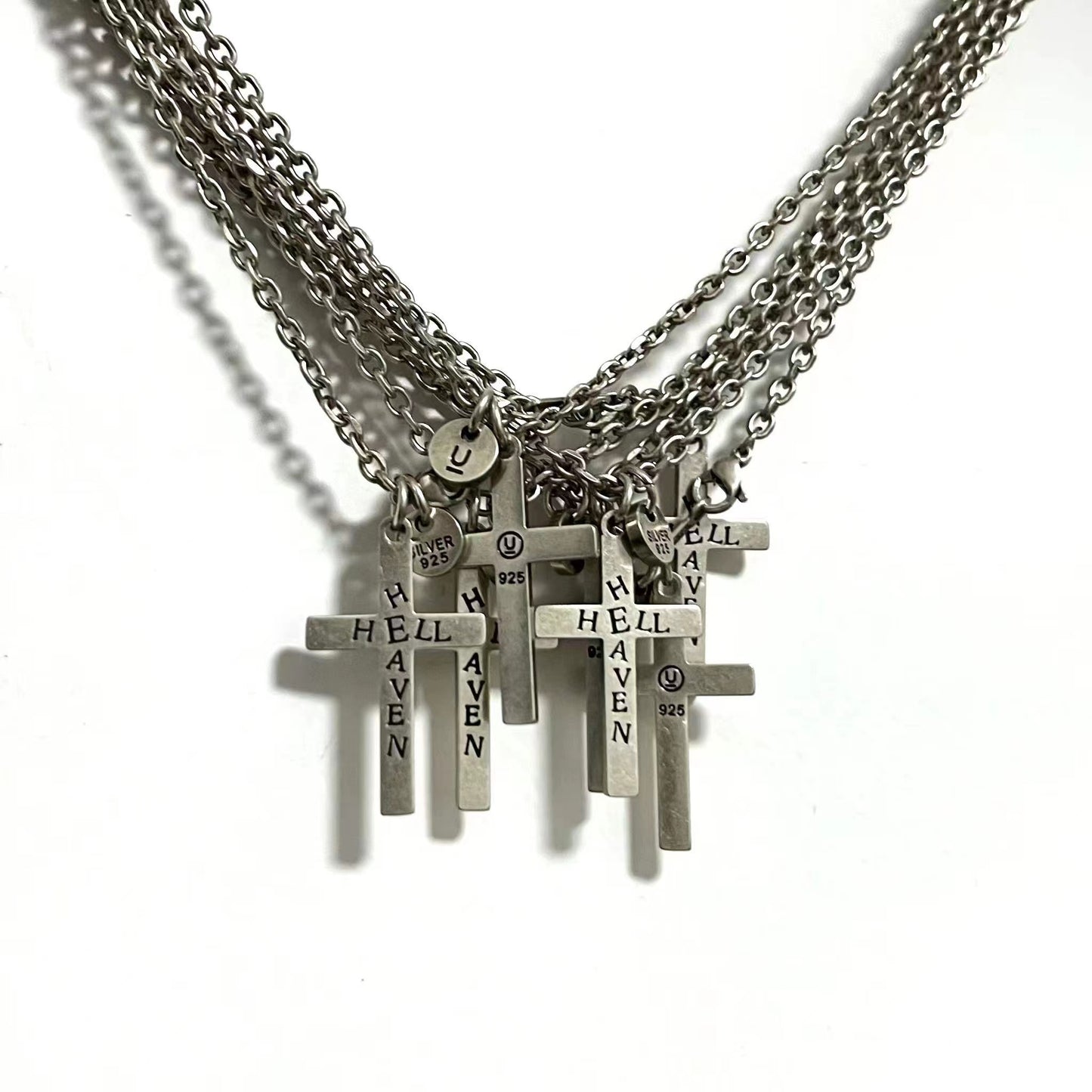 UNDERCOVER AW02 'Witch' Heaven/Hell Cross Pendant - 925 Silver ARCHIVE Necklace