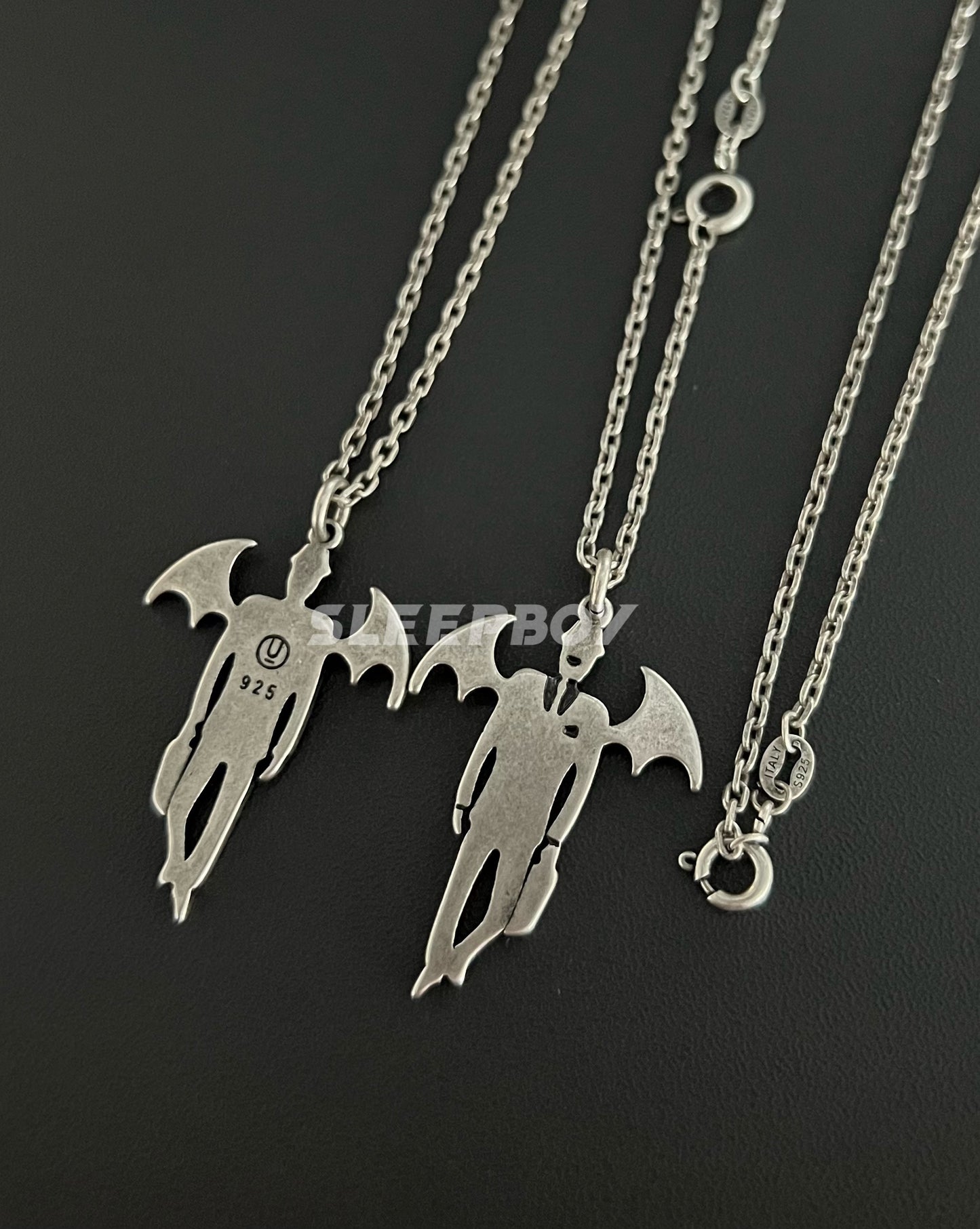 Self-made UNDERCOVER AW02 'Vampire' Pendant Necklace - 925 Silver Demon Talisman