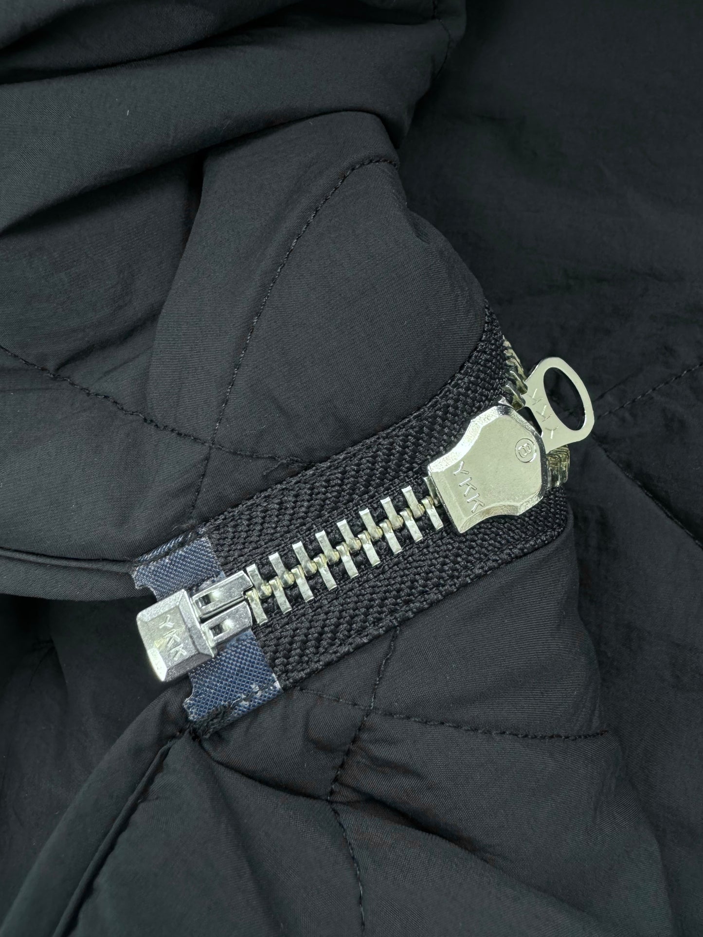23FW Stussy 8 BALL Black Diamond Grid Zipper Jacket Loose Casual Retro Cotton Outerwear