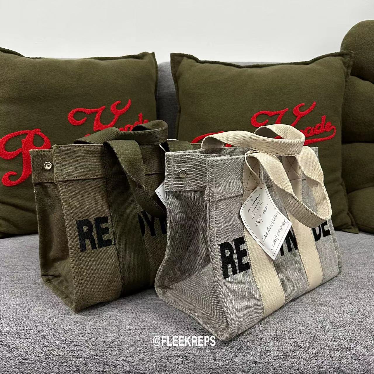 Custom Readymade Easy Canvas Tote - Vintage Washed Two-Tone Casual Handbags