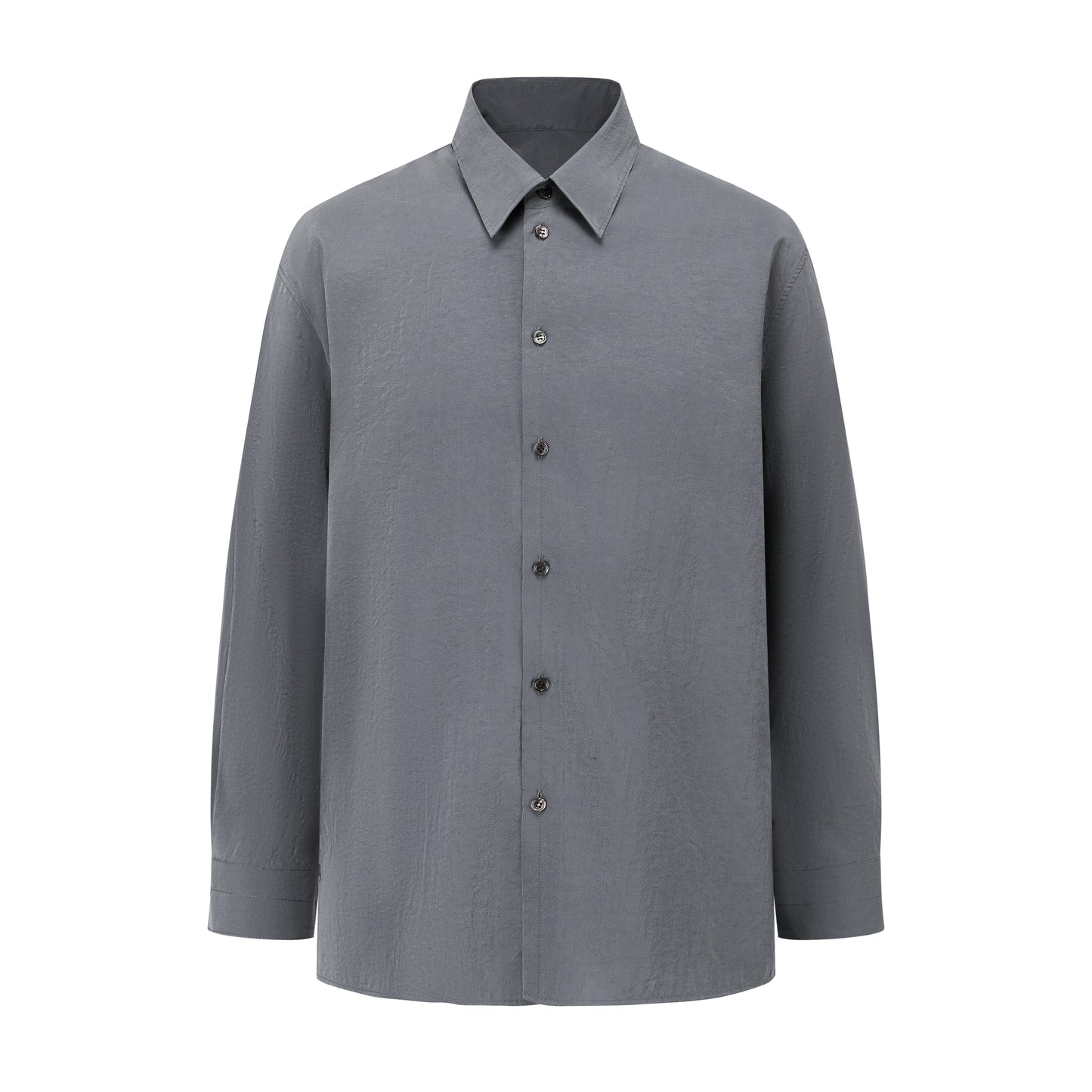 Self-made LEMAIRE 25SS New Glossy Dry Silk Shirt – Sage Green Black Edition