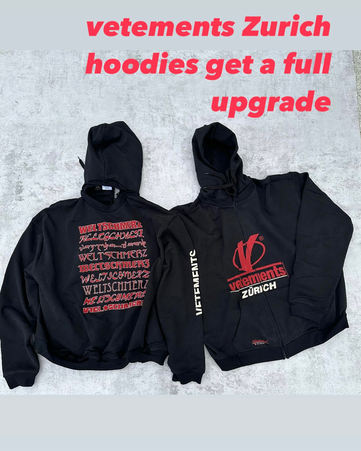 Vetements 18AW Zip Print Pullover Hoodie Sweatshirt Playboi Carti Edition