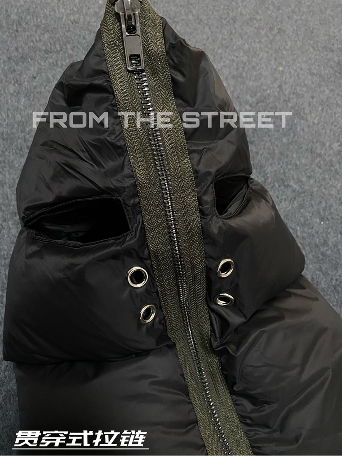 FROM THE STREET 24FW RO Masked Puffer Coat – Zip-Up Hooded Down Jacket Unisex