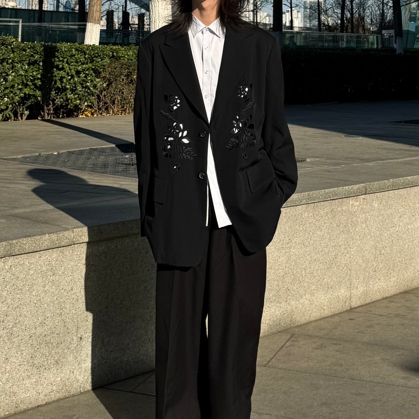 Self-made Yohji 'Flower & Youth' Wool Blazer - Lotus Cut-Out Detailing