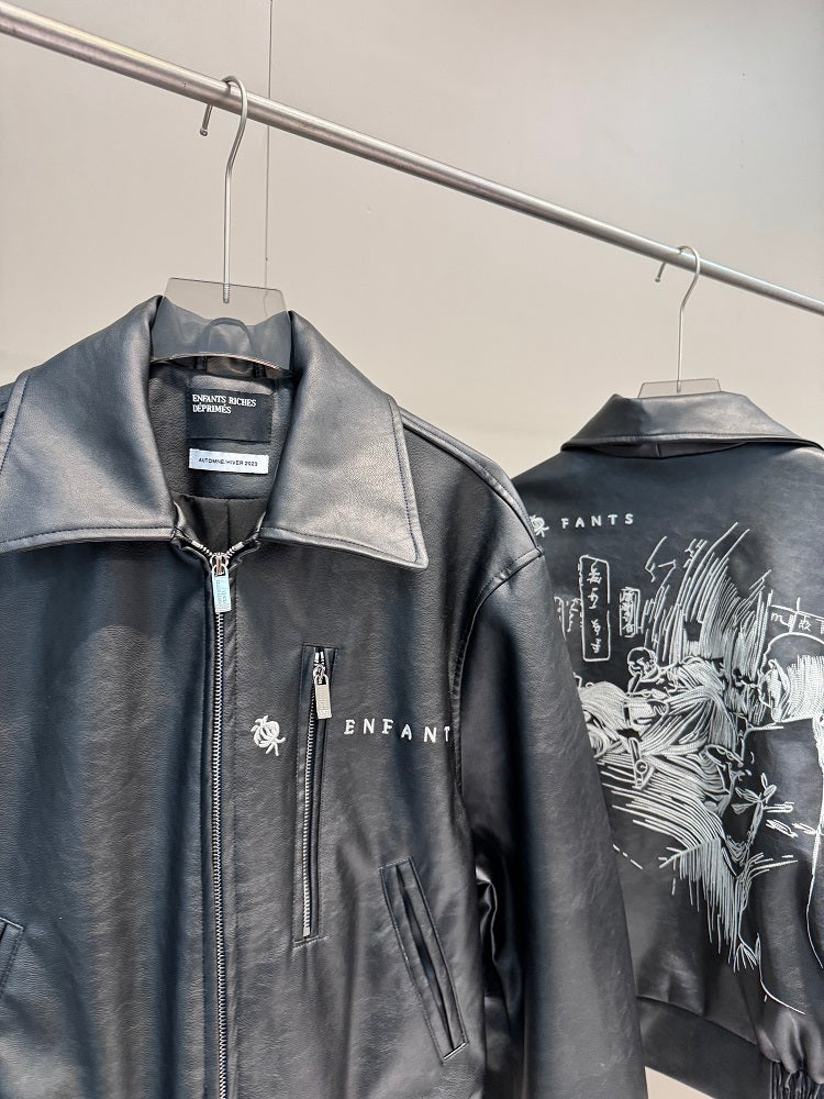ERD Melancholic Heir PU Lambskin Jacket -Custom-Dyed Coated Cropped Leather Coat