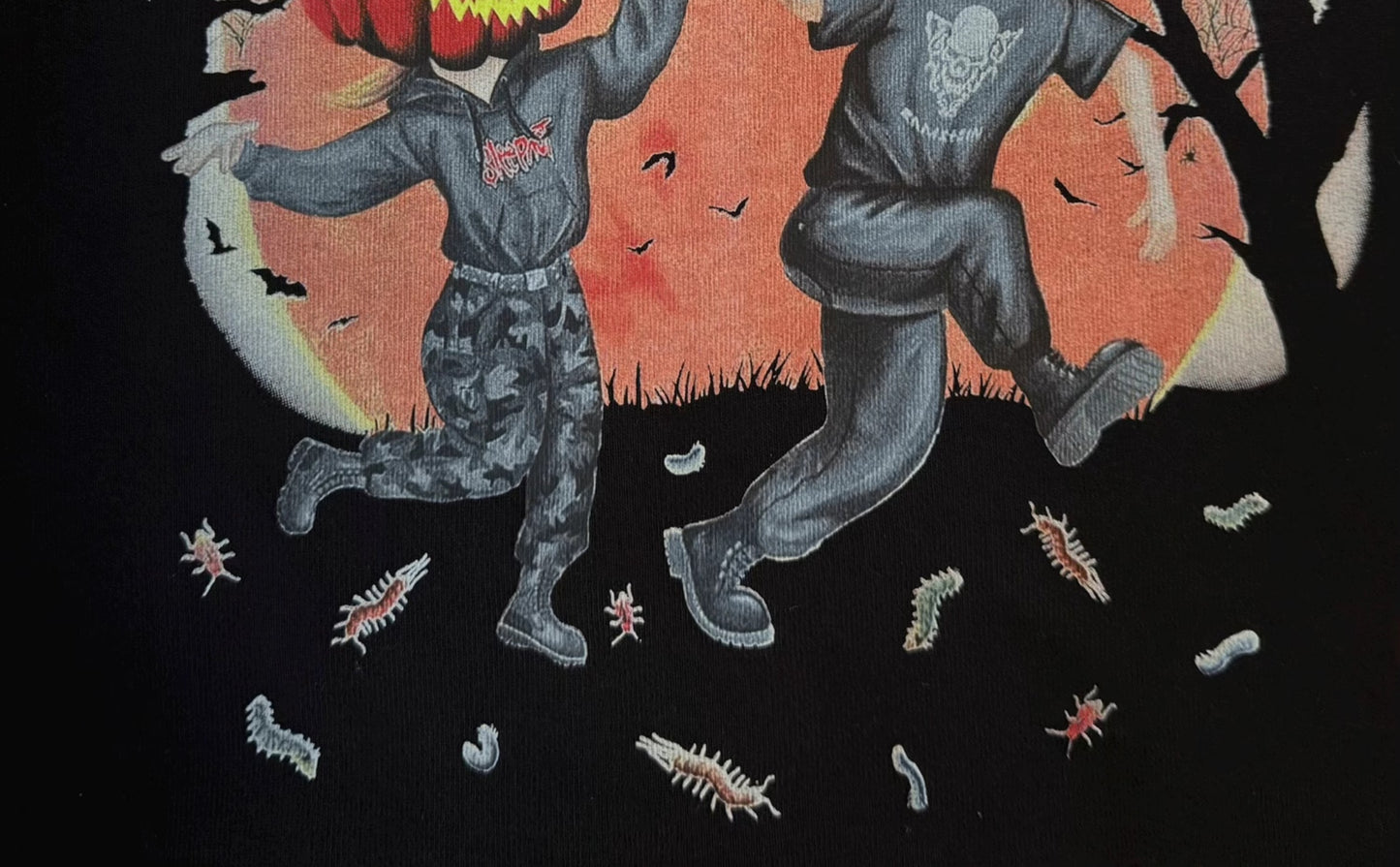 Self-made Vetements AW20 'Hocus Pocus' Pumpkin Print Zip Hoodie - Opium Pullover