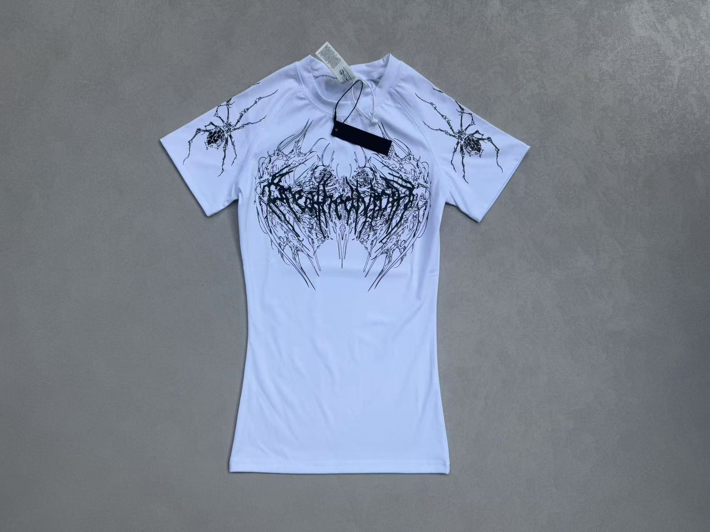 Breathedivinity Gothic Fitness Tee - Moisture-Wicking Stretch Short Sleeve