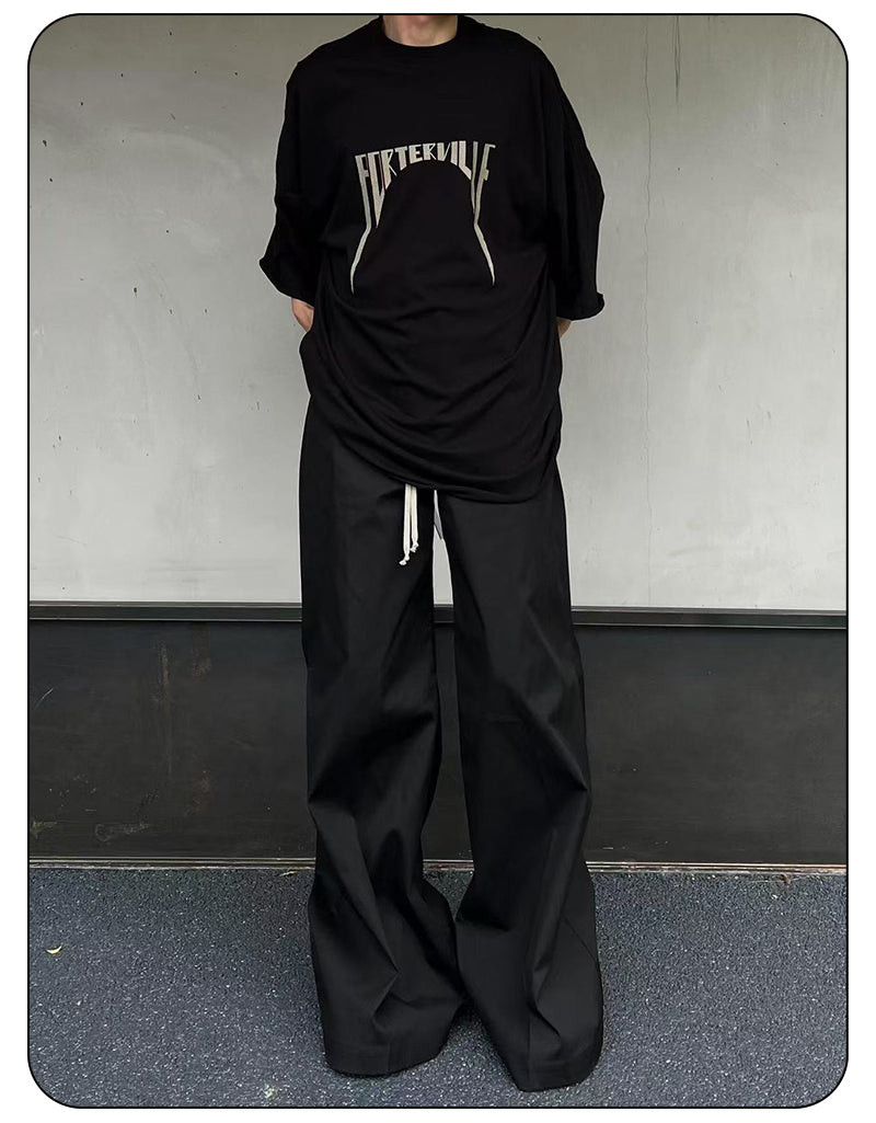 Dark Avant-garde Rick Owen Vibe High-Street Tee – Oversized Cotton Short Sleeve