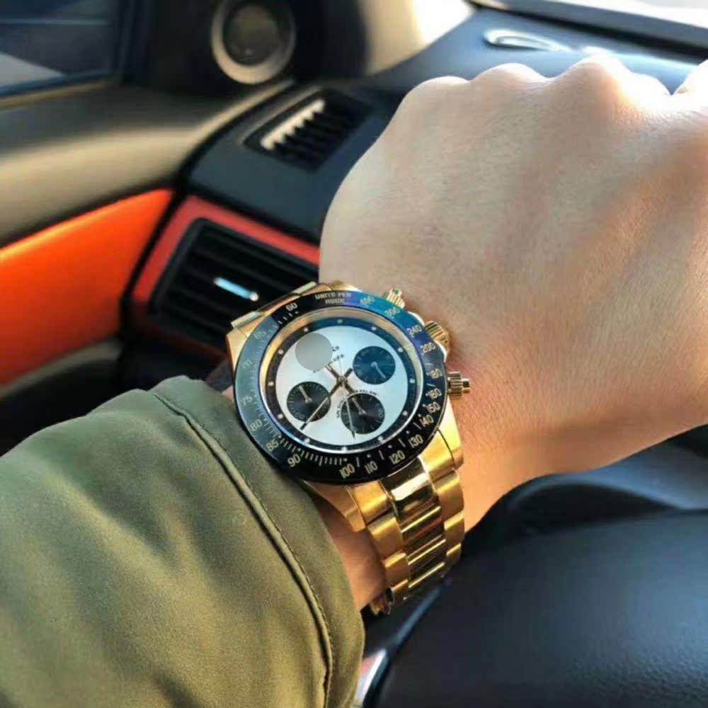 Self-made BAPEX TYPE 3 Triple-Eye Primate Head Watch - Panda Dial Quartz Chronograph