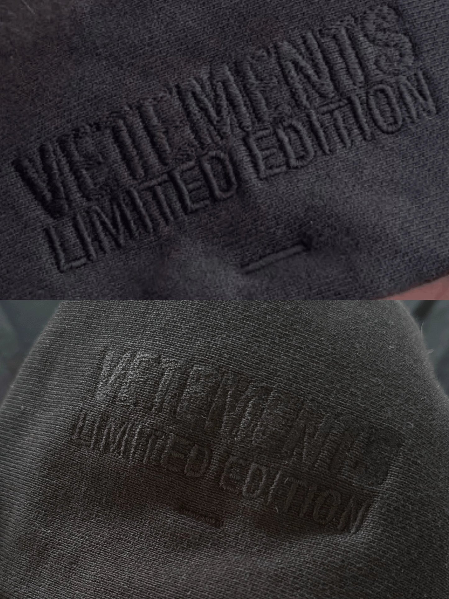 Vetements 24FW Oversized Hoodie J’adore Hardcore Patchwork Garments Black Patched Logo