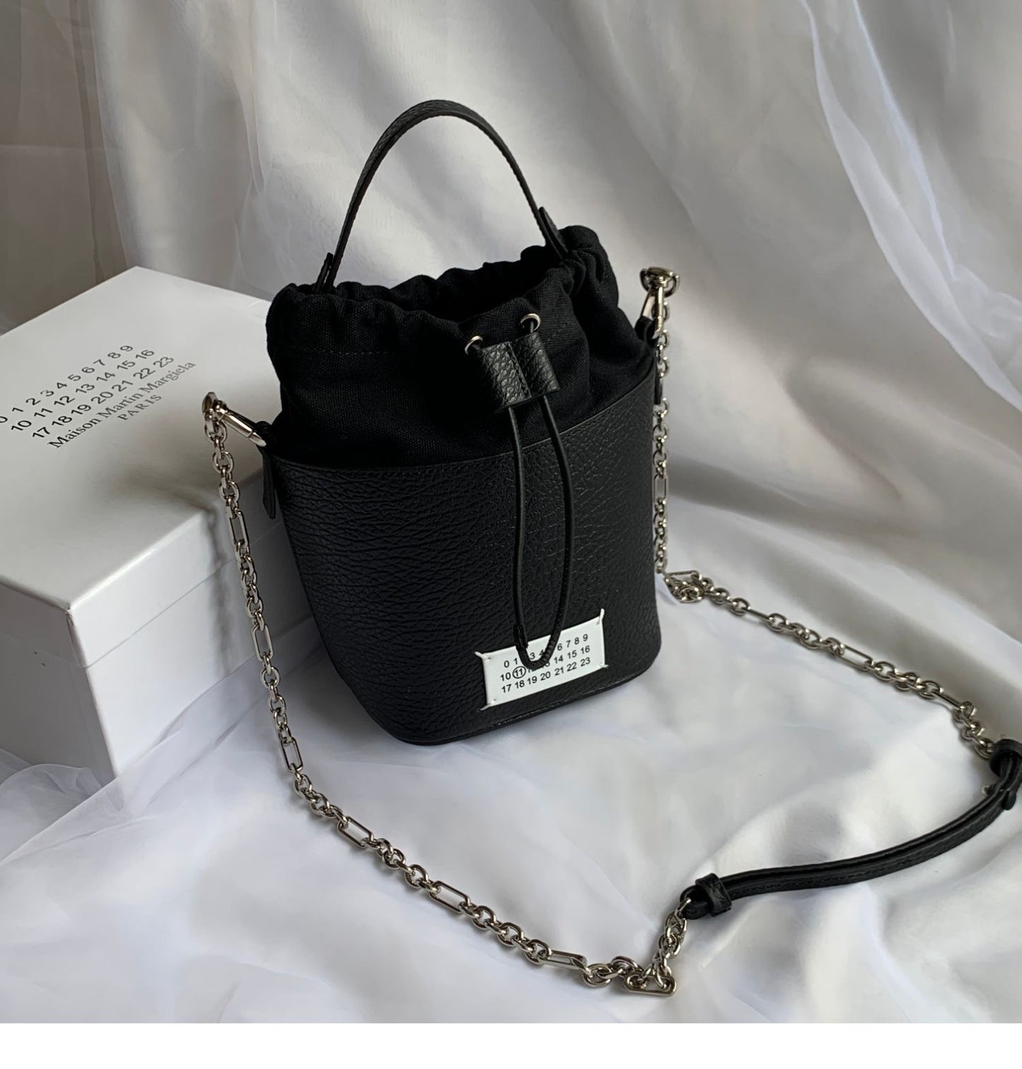 Self-made MM6 Chain Bucket Maison Margiela Bag - Classic Leather Tote 5AC
