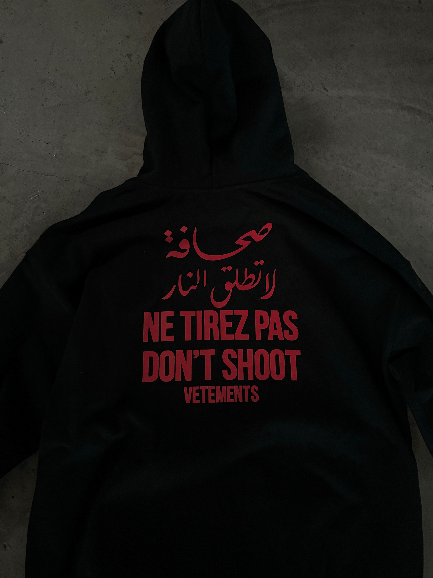 VTM "Don’t Shoot" Hoodie – Anti-War Theme Heavyweight Embroidered