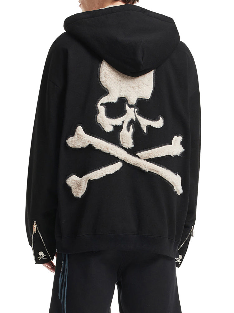 Mastermind Dark Skull Rabbit Fur Embroidery Faux Fur Heavyweight MMJ Hoodie