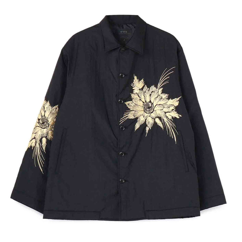 Self-made Yohji SYTE Nylon Lightweight Embroidered Floral Loose Jacket Coat