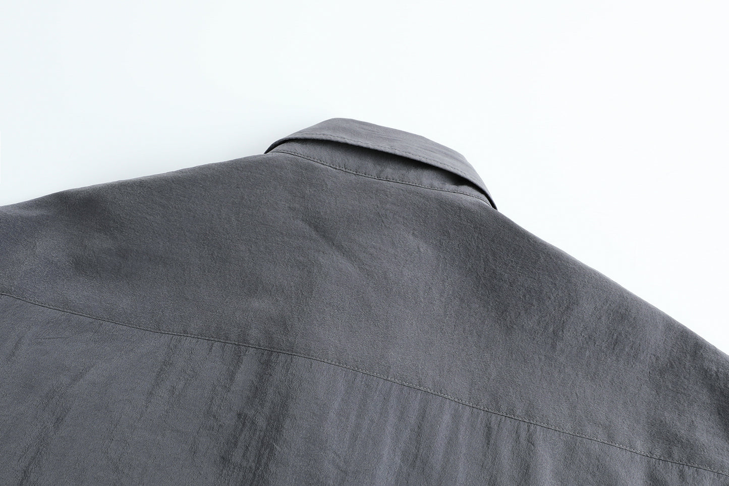 Self-made LEMAIRE 25SS New Glossy Dry Silk Shirt – Sage Green Black Edition