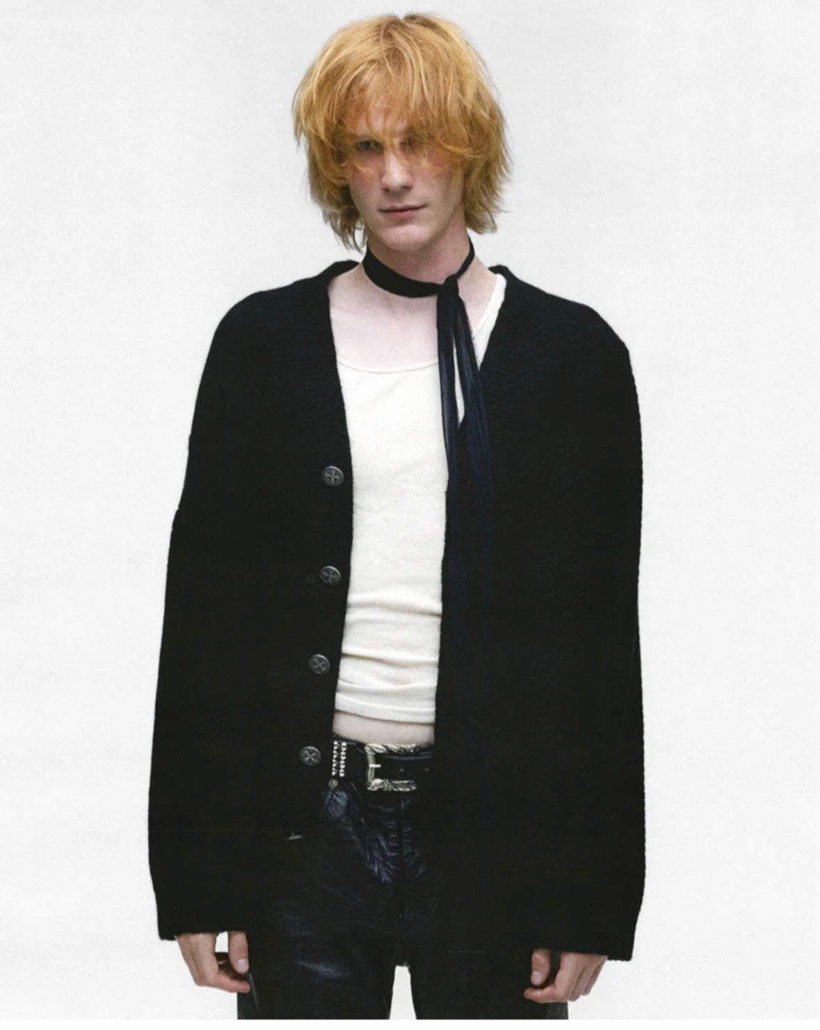 ERD AW24 'Depressed Heir' Destroyed Cardigan - Asymmetric Button Front Irregular Fasteners