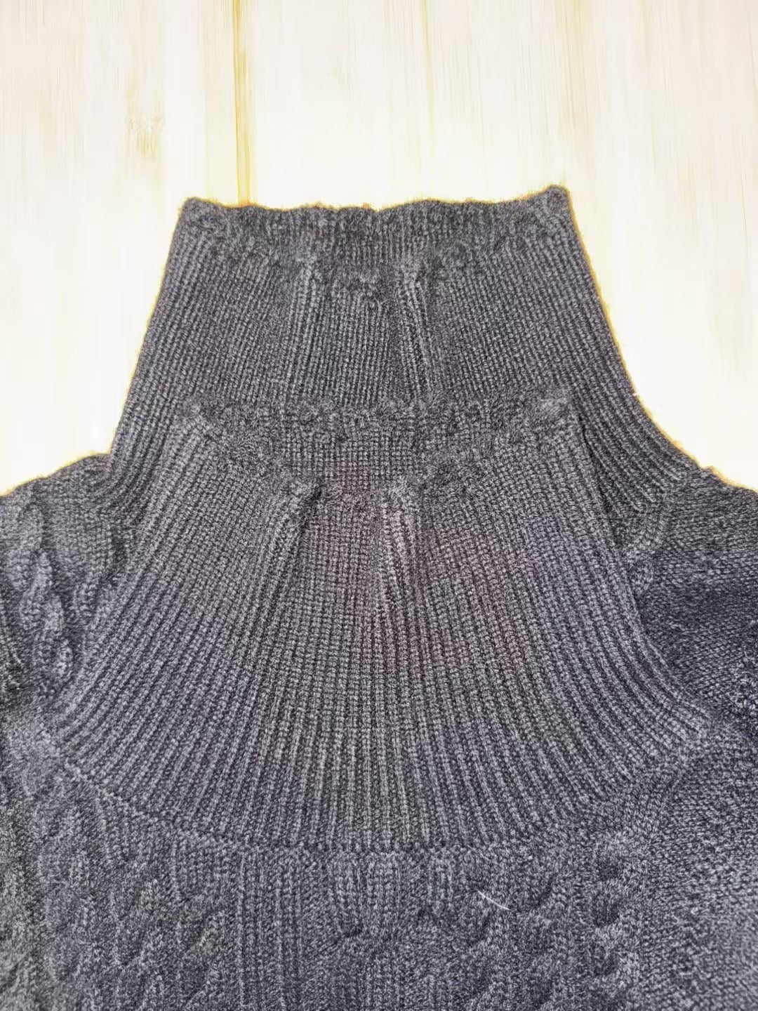 ERD AW24 Runway Turtleneck Sweater - Old Money Vibe 100% Wool Cable Knit