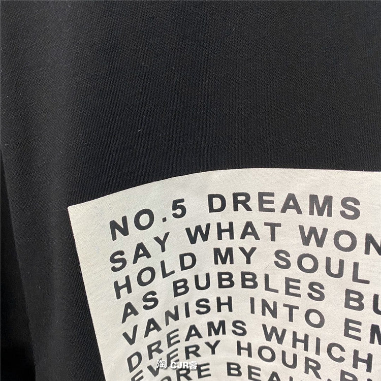 Self-made Dark Avant-garde Rick Owen Slogan RO Print Oversized Short Sleeve Tee