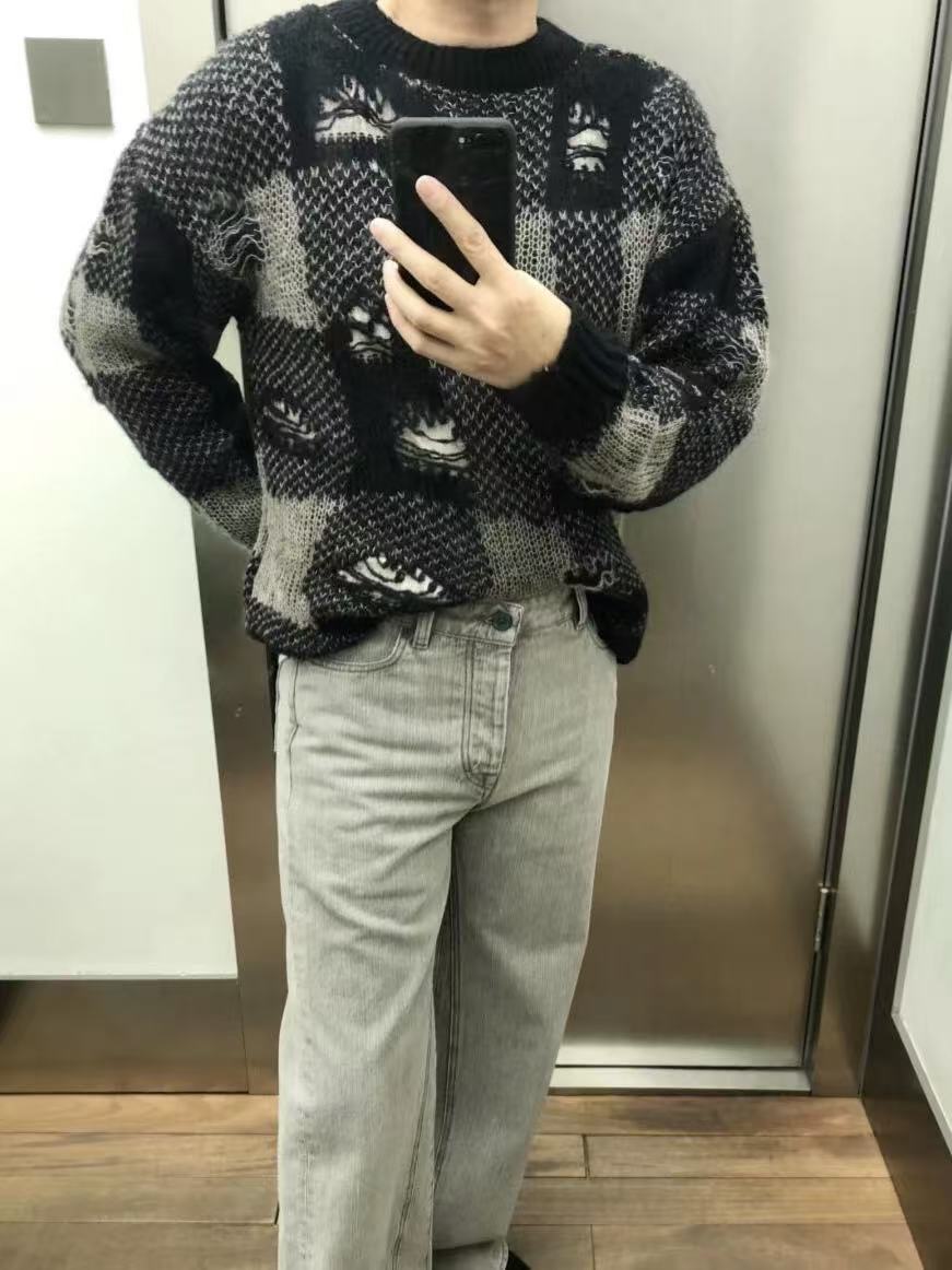 donclick Our Legacy 24FW Distressed Knit Sweater -Round Neck Destroyed Pullover