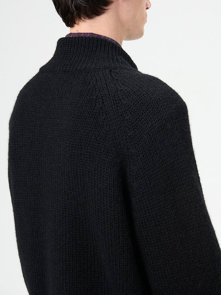 Our Legacy Vibe Double-Zip Wool Knit Sweater – Cropped Wide-Fit Half Turtleneck