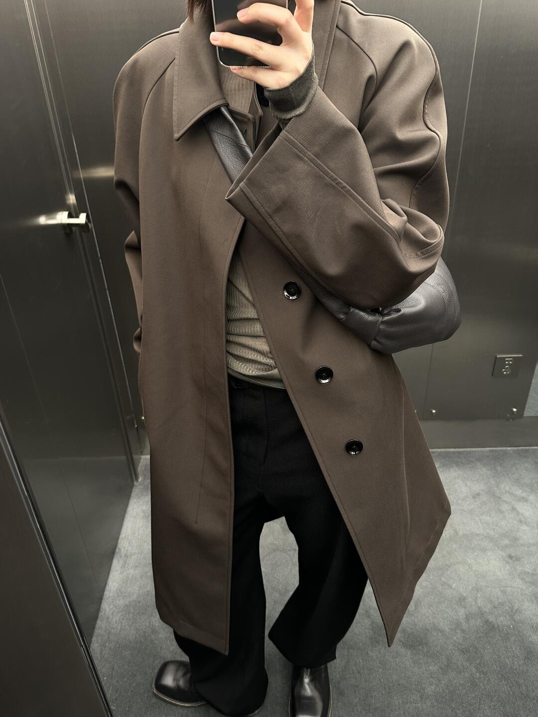 Self-made 24FW Lemaire Wool Blend Coat – Heavyweight Raglan Long Trench