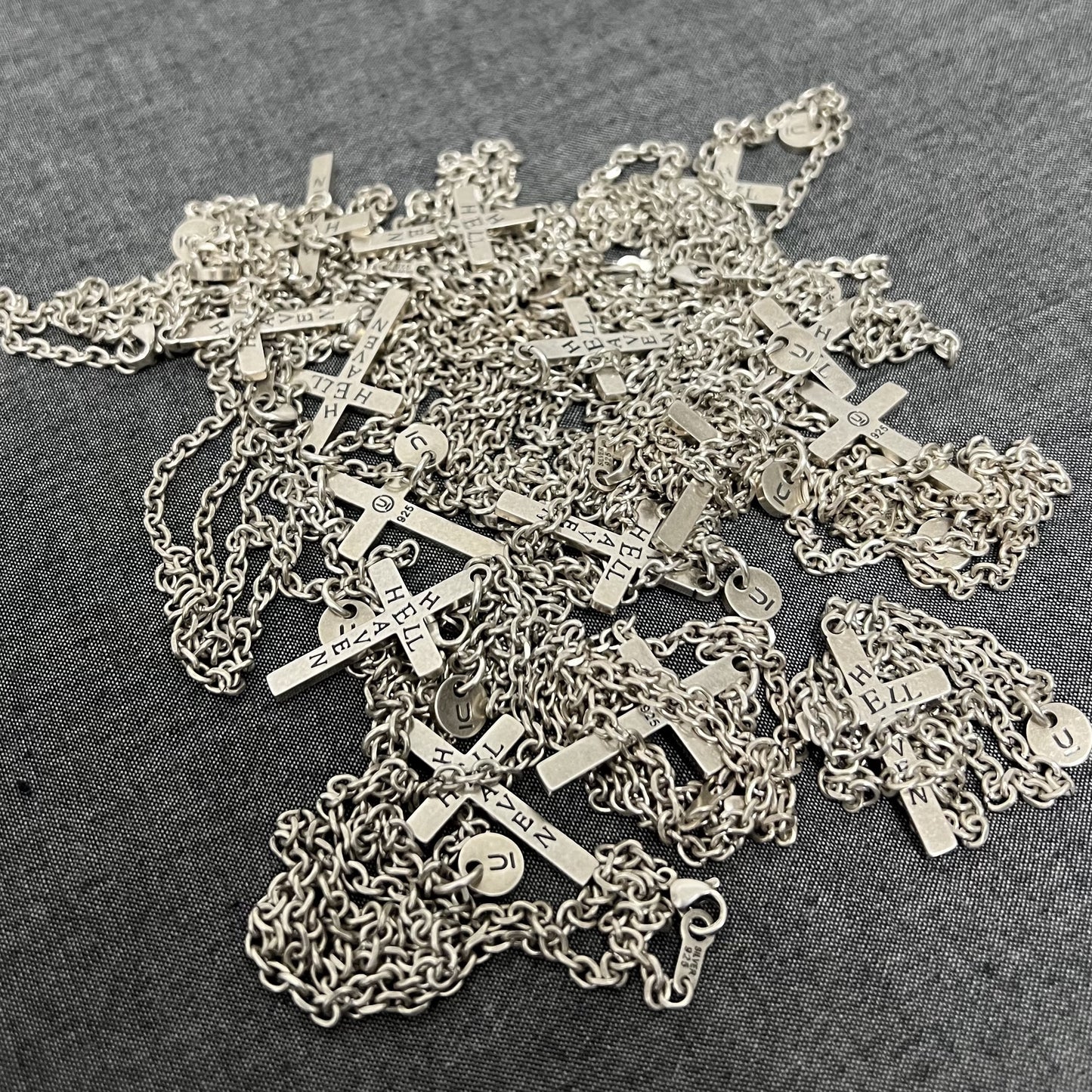 UNDERCOVER AW02 'Witch' Heaven/Hell Cross Pendant - 925 Silver ARCHIVE Necklace