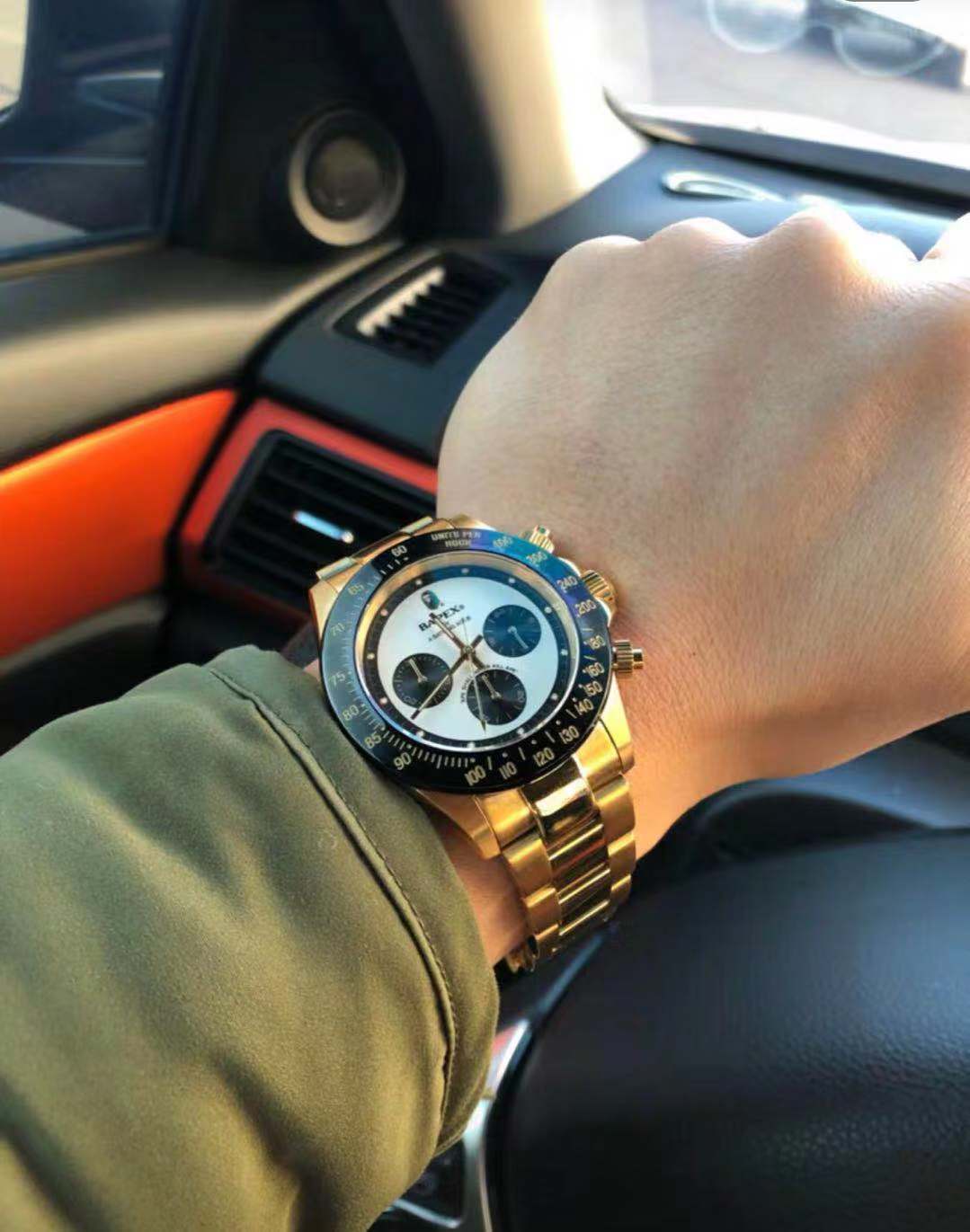 Self-made BAPEX TYPE 3 Triple-Eye Primate Head Watch - Panda Dial Quartz Chronograph