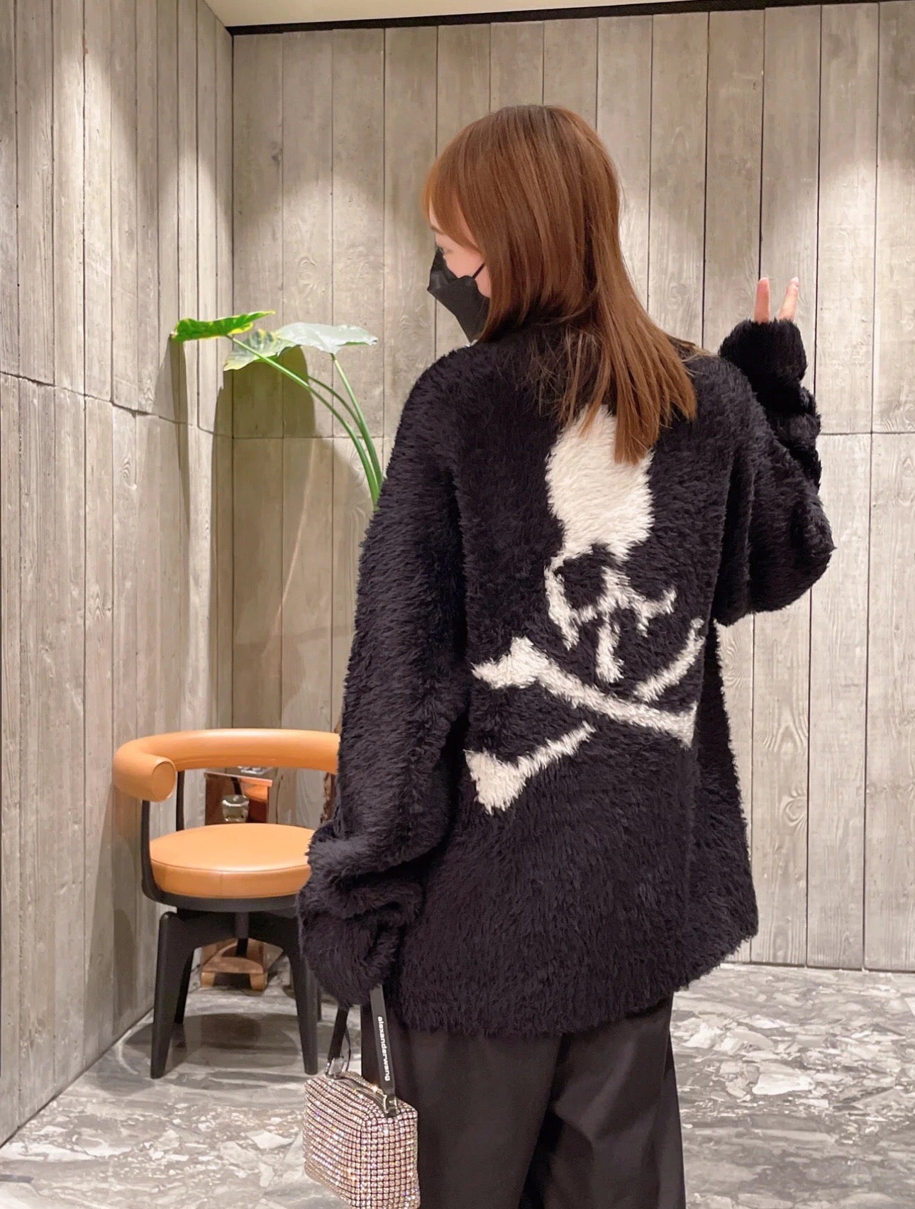 Mastermind Online Dark Alpaca Skull Cardigan – High-Street Loose Knit Sweater