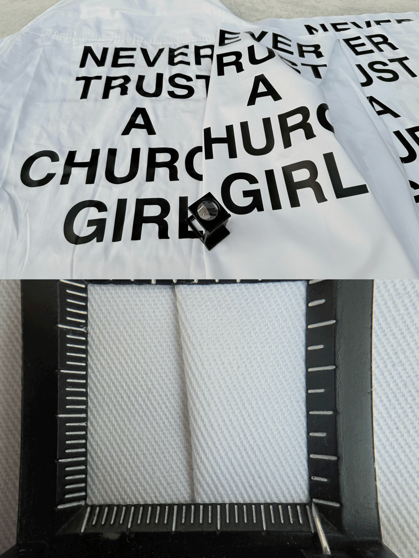 Self-made Hood By Air Religious Girl Print Shirt – White Oversized Casual Fit