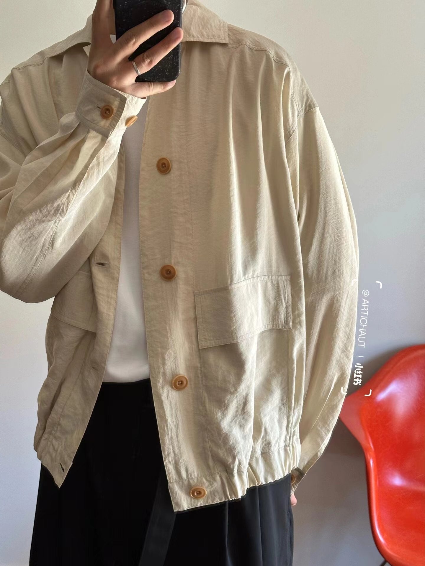 donclick LEMAIRE Dry-Tech Jacket | SS19 Classic Workwear Harrington Jacket Unisex