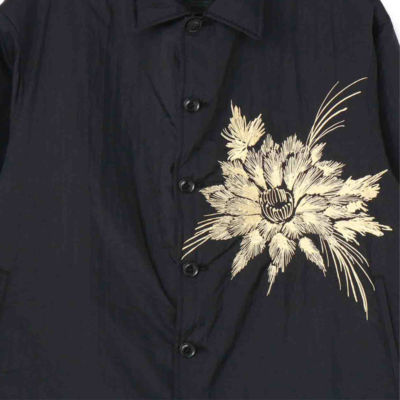 Self-made Yohji SYTE Nylon Lightweight Embroidered Floral Loose Jacket Coat