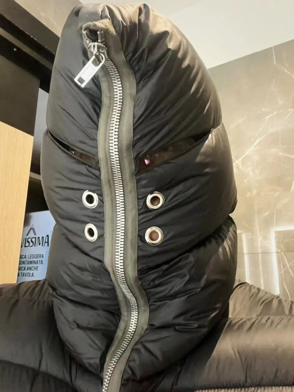 FROM THE STREET 24FW RO Masked Puffer Coat – Zip-Up Hooded Down Jacket Unisex