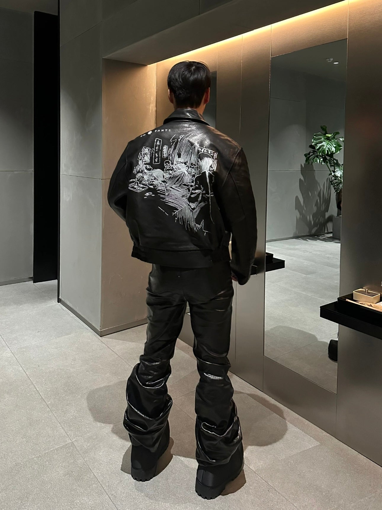 ERD Melancholic Heir PU Lambskin Jacket -Custom-Dyed Coated Cropped Leather Coat