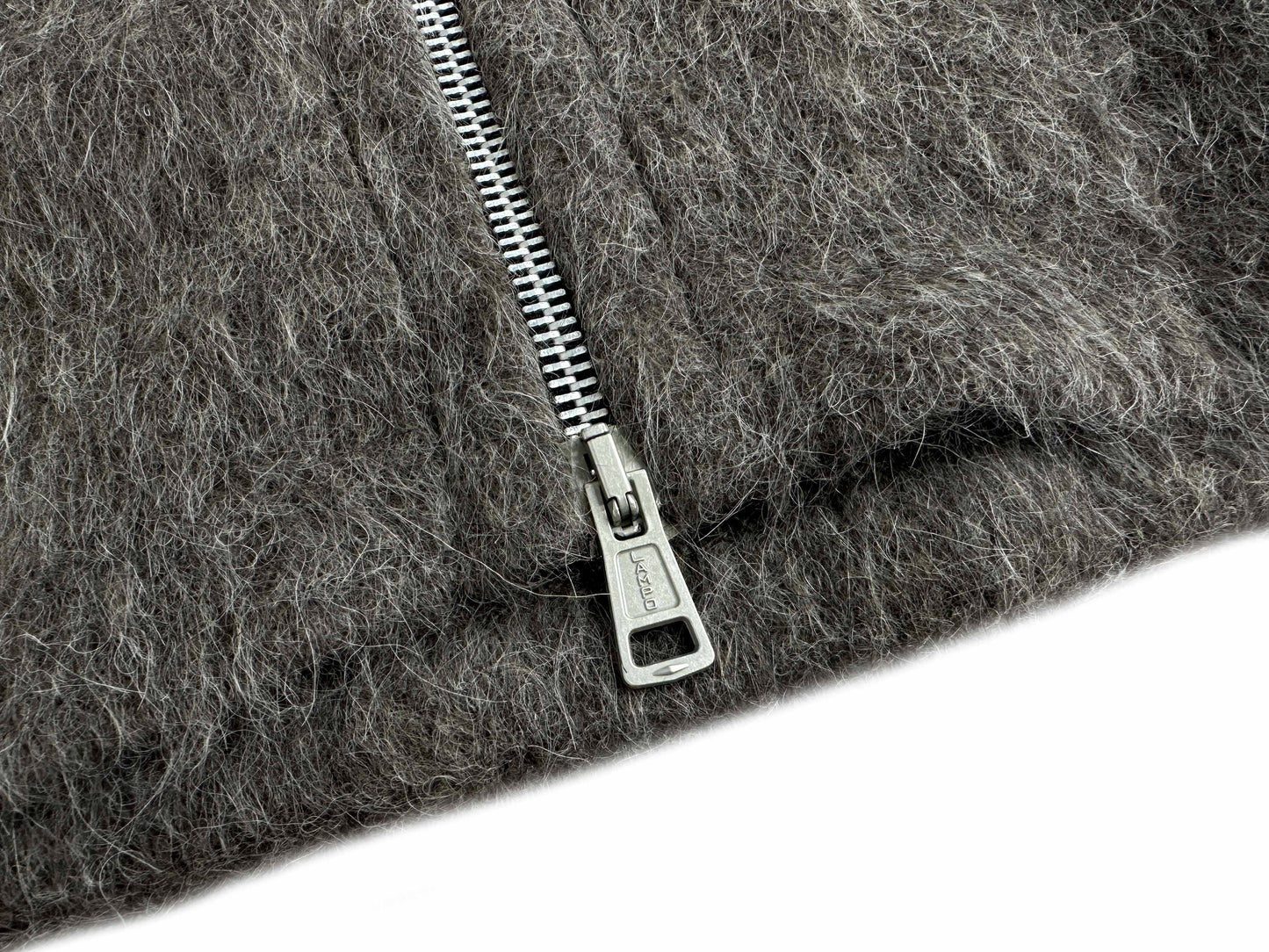 Self-made Our Legacy Grey Mohair Zip Cardigan – Wool Blend Relaxed Hooded Knit