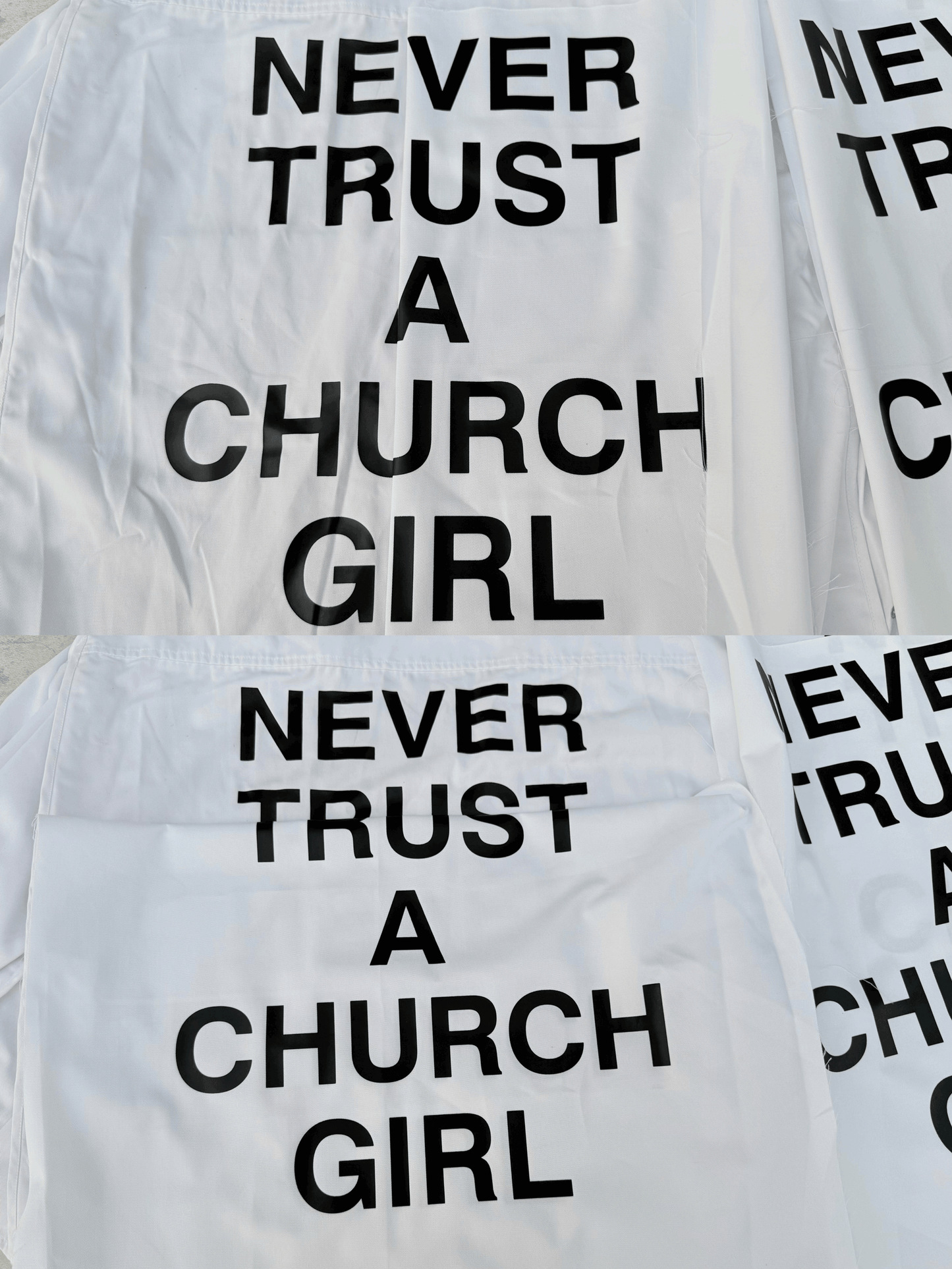 Self-made Hood By Air Religious Girl Print Shirt – White Oversized Casual Fit