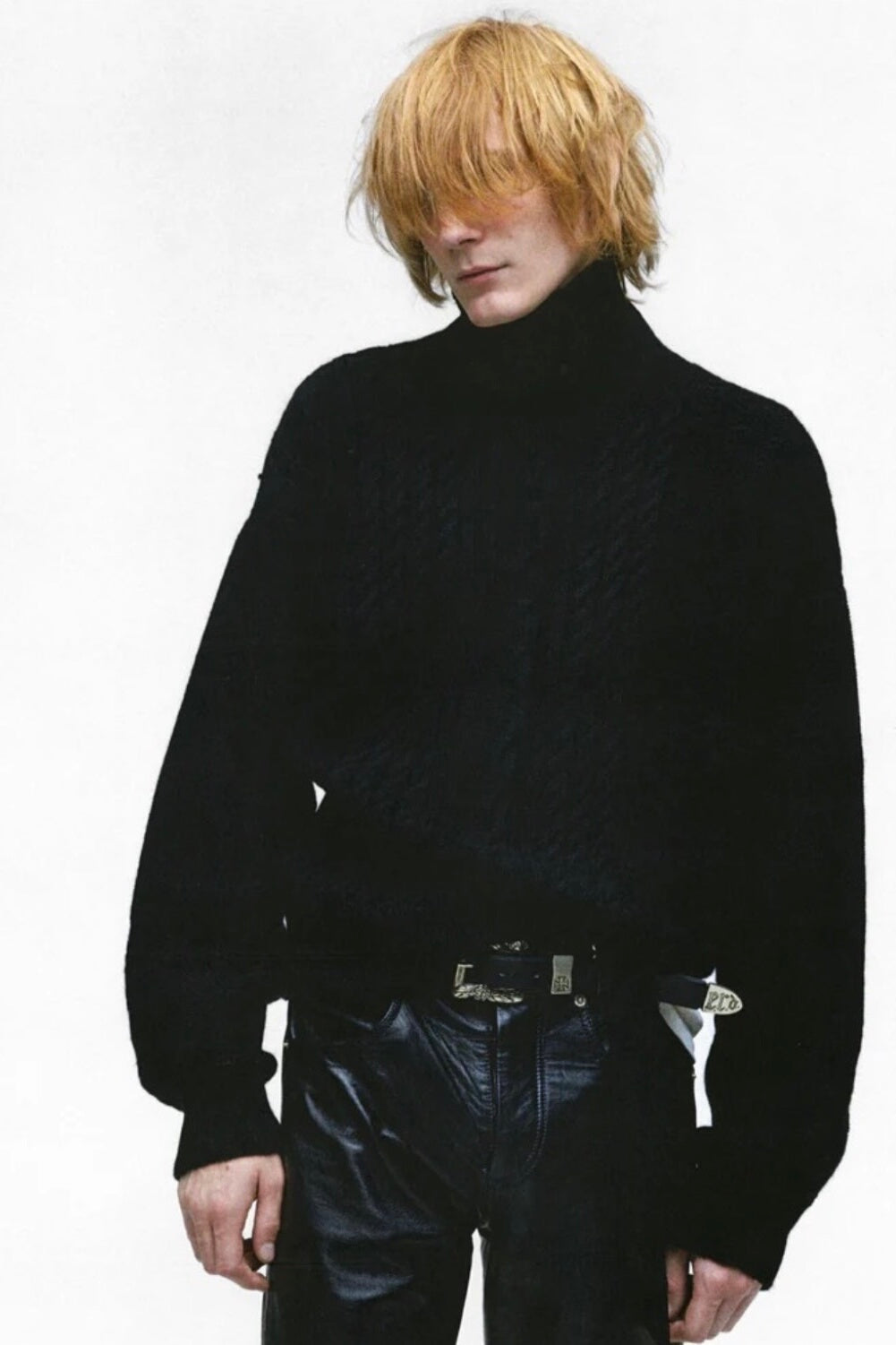 ERD AW24 Runway Turtleneck Sweater - Old Money Vibe 100% Wool Cable Knit