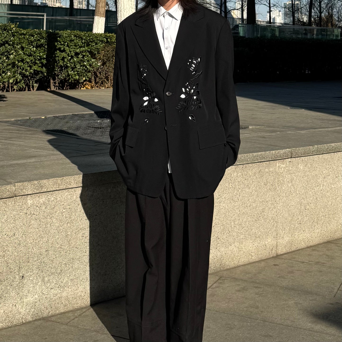 Self-made Yohji 'Flower & Youth' Wool Blazer - Lotus Cut-Out Detailing