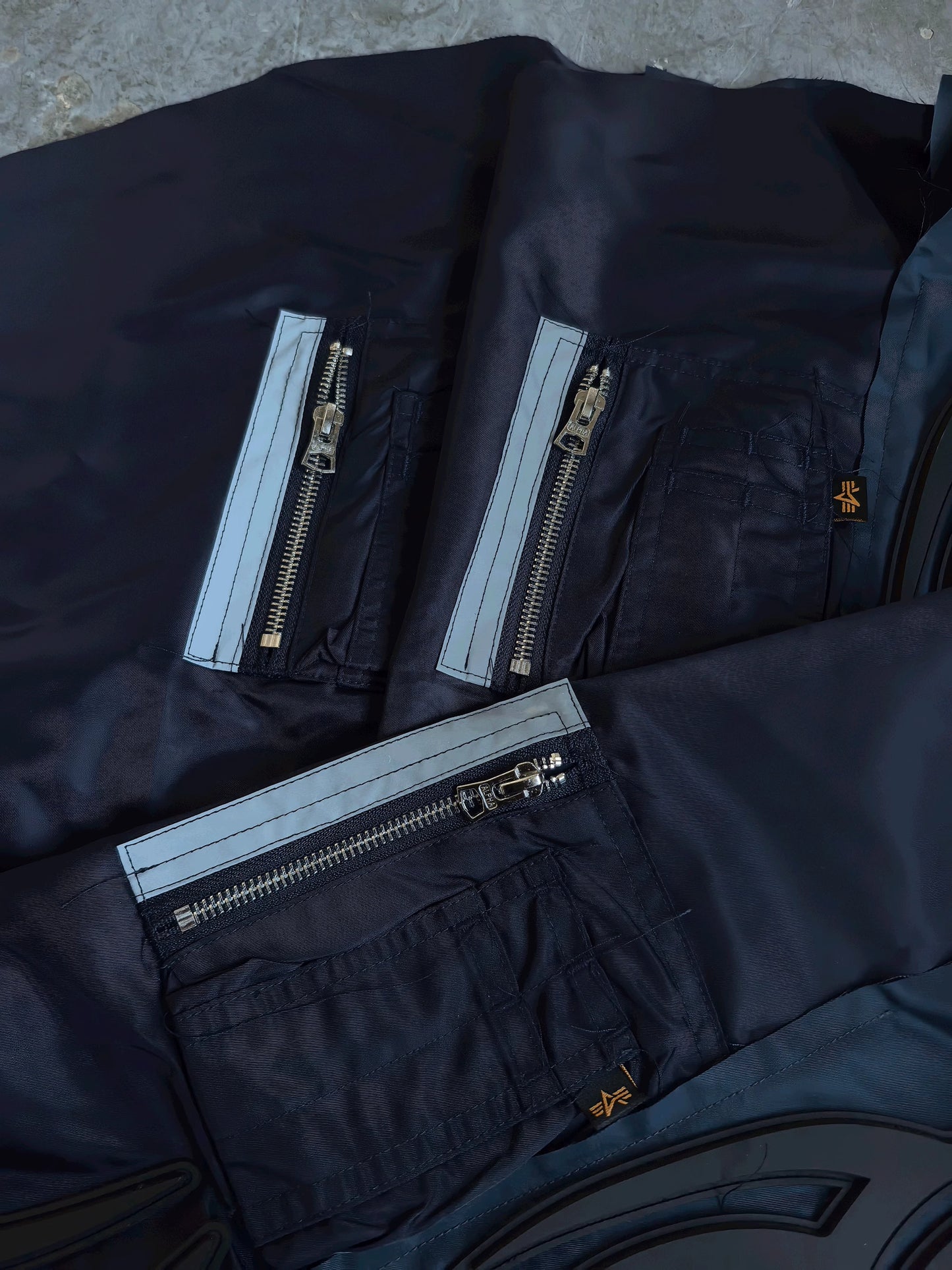 Custom-made 19AW Alpha Industries Vetements Tribal Bomber Blue Padded Jacket