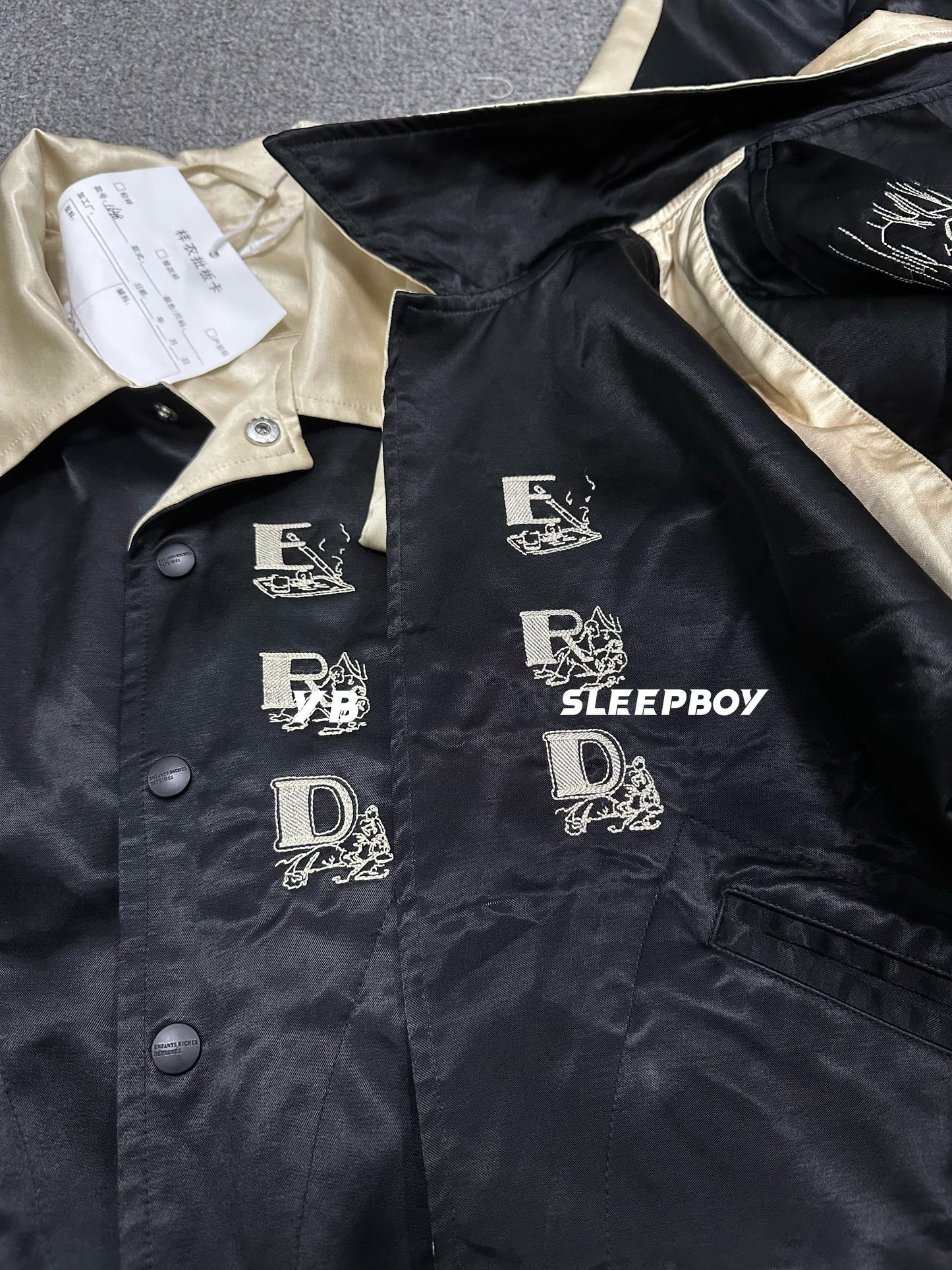 ERD AW24 'Opium Den' Varsity Jacket - Silk Court Embroidery Baseball Coat