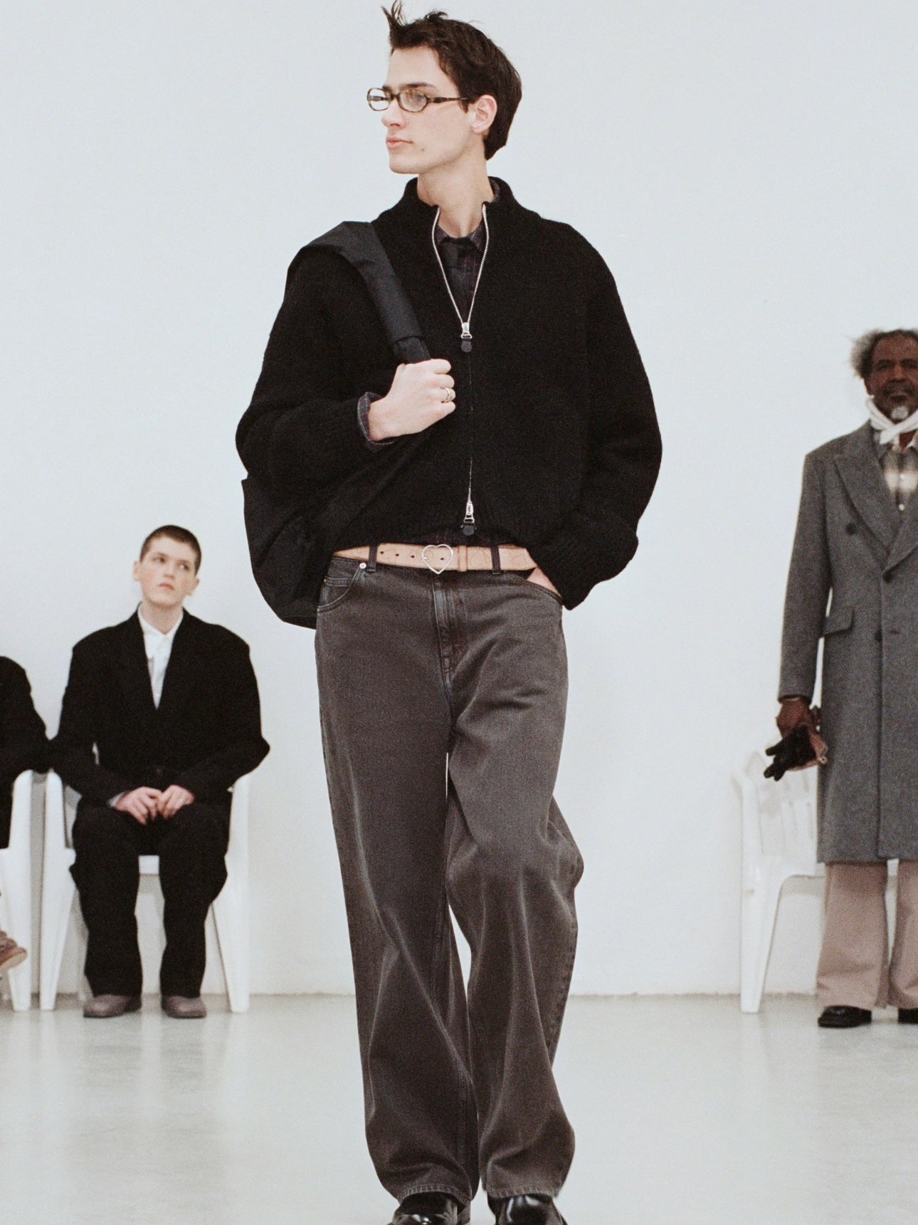 Our Legacy Vibe Double-Zip Wool Knit Sweater – Cropped Wide-Fit Half Turtleneck