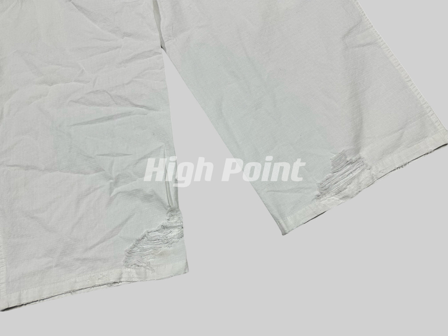 23AW Runway Designer B Vers. Off-White Distressed Cargo Work Pants Detachable
