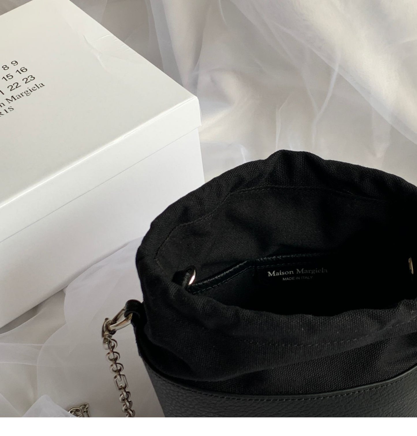 Self-made MM6 Chain Bucket Maison Margiela Bag - Classic Leather Tote 5AC