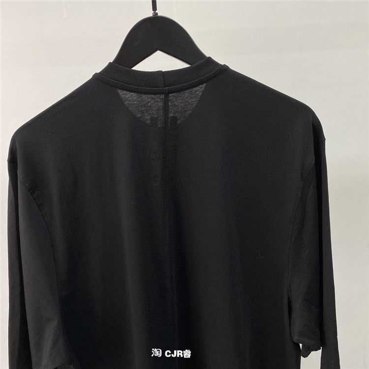 Self-made Dark Avant-garde Rick Owen Slogan RO Print Oversized Short Sleeve Tee