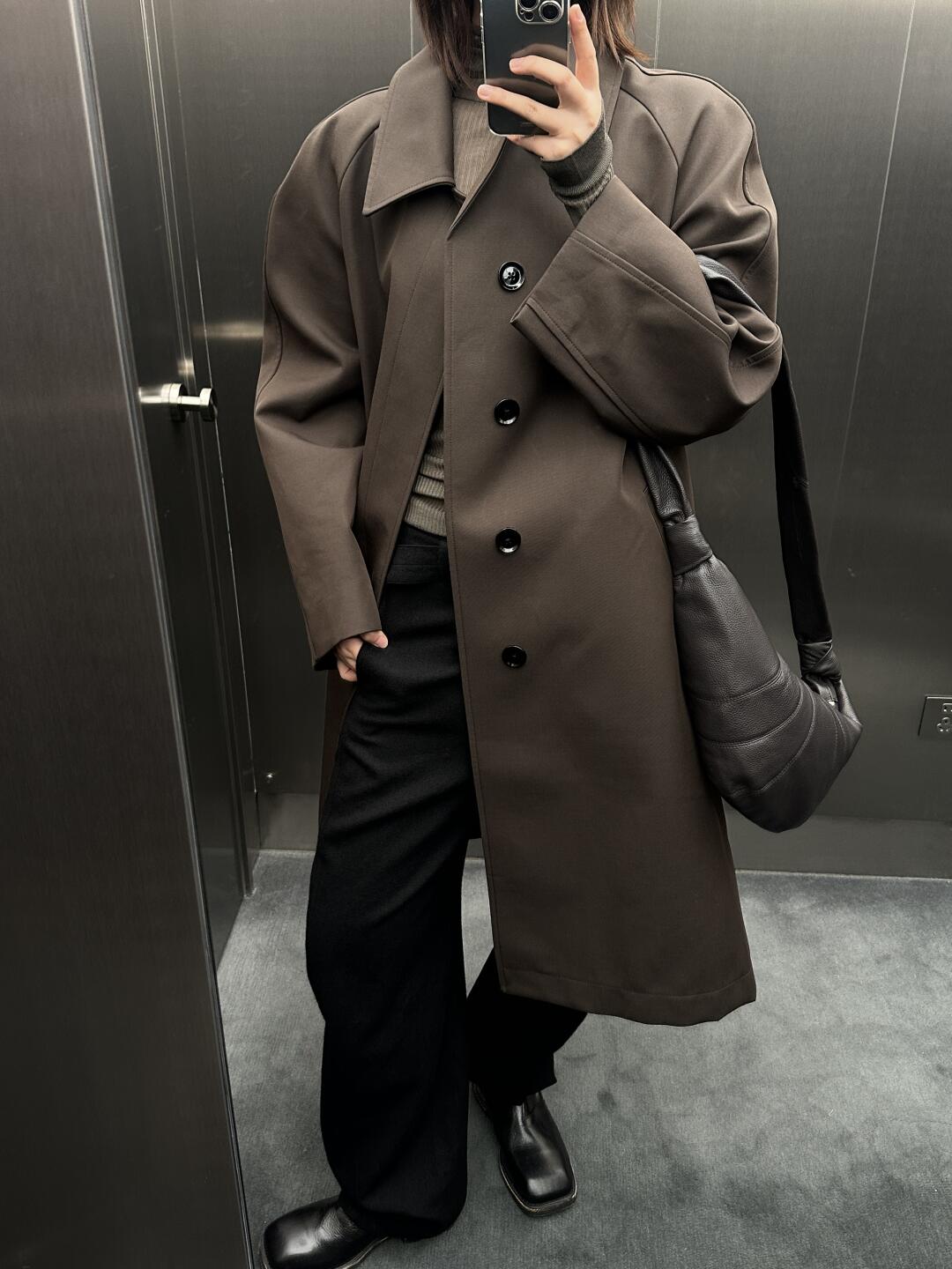 Self-made 24FW Lemaire Wool Blend Coat – Heavyweight Raglan Long Trench
