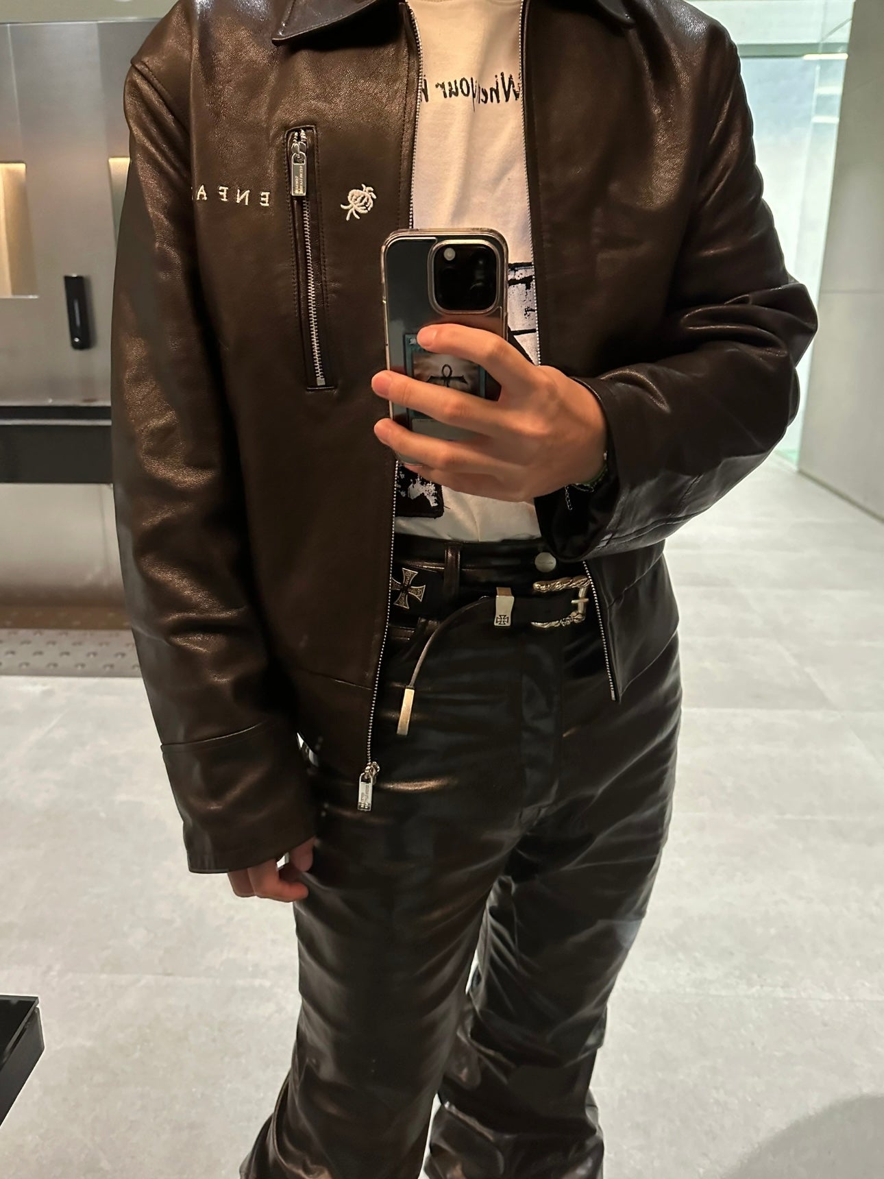 ERD Melancholic Heir PU Lambskin Jacket -Custom-Dyed Coated Cropped Leather Coat