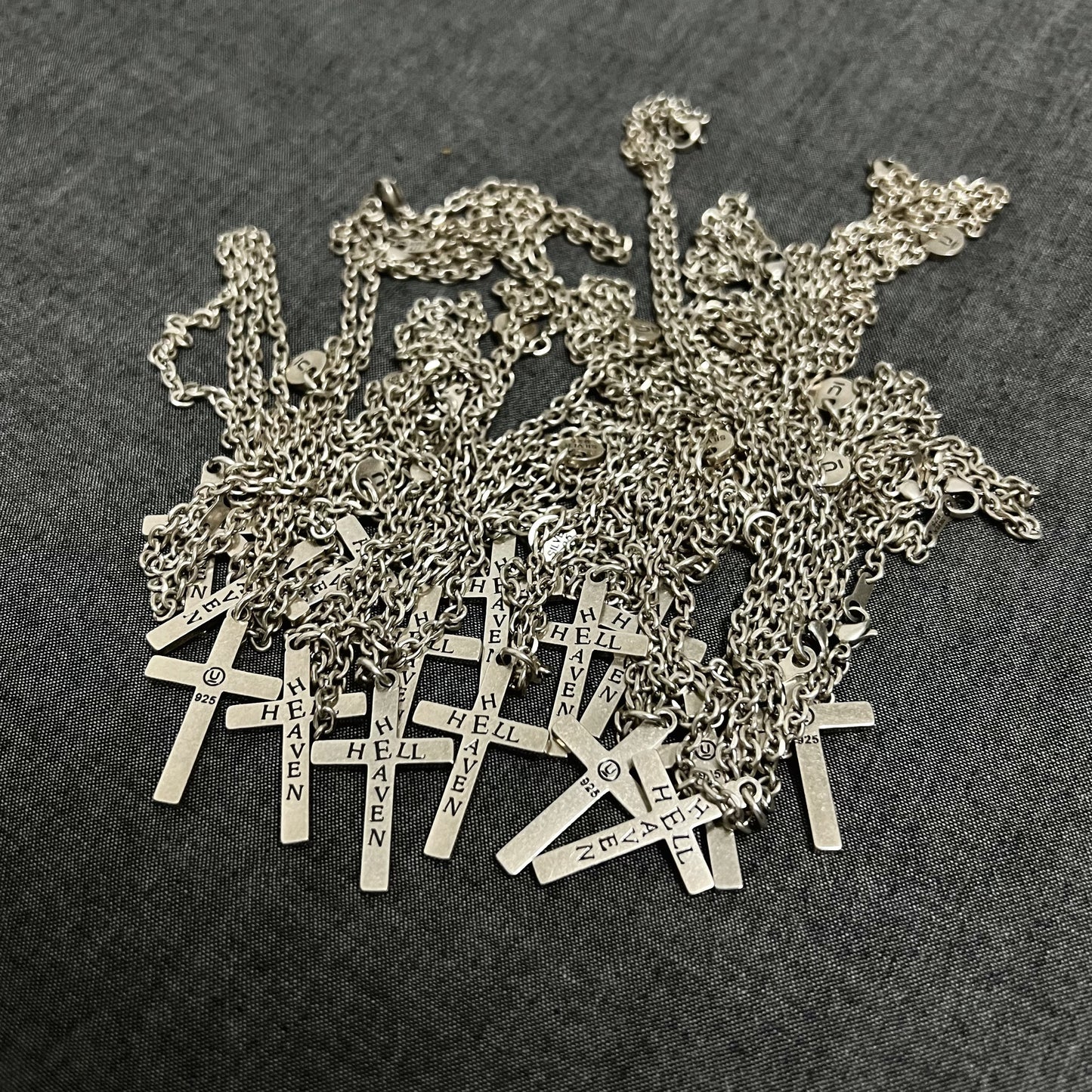 UNDERCOVER AW02 'Witch' Heaven/Hell Cross Pendant - 925 Silver ARCHIVE Necklace