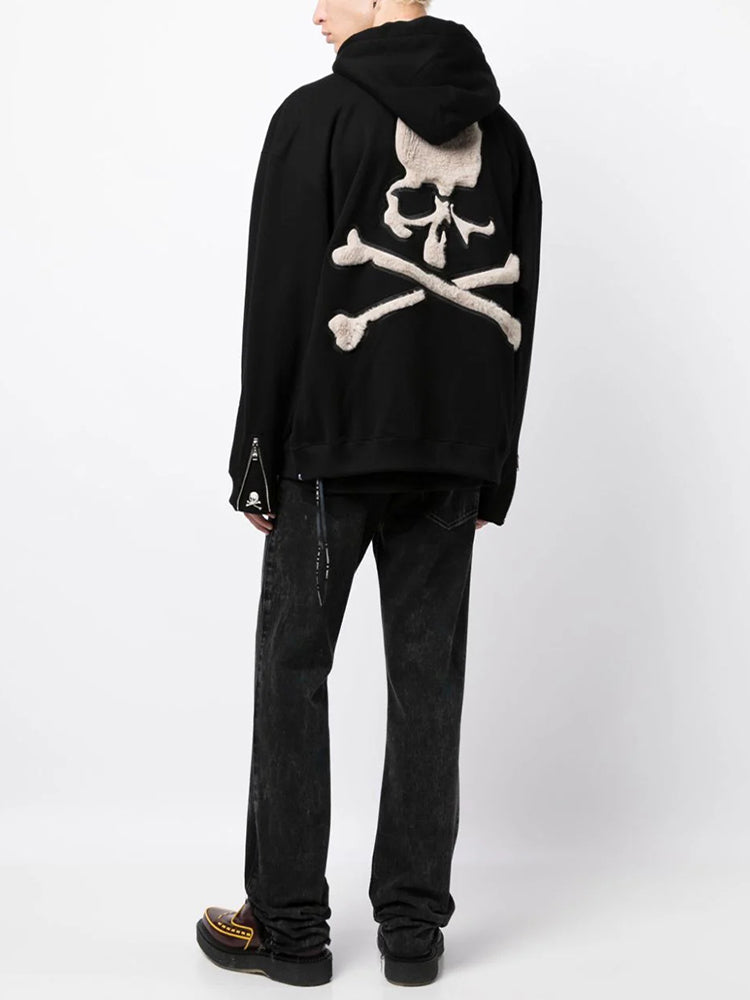 Mastermind Dark Skull Rabbit Fur Embroidery Faux Fur Heavyweight MMJ Hoodie
