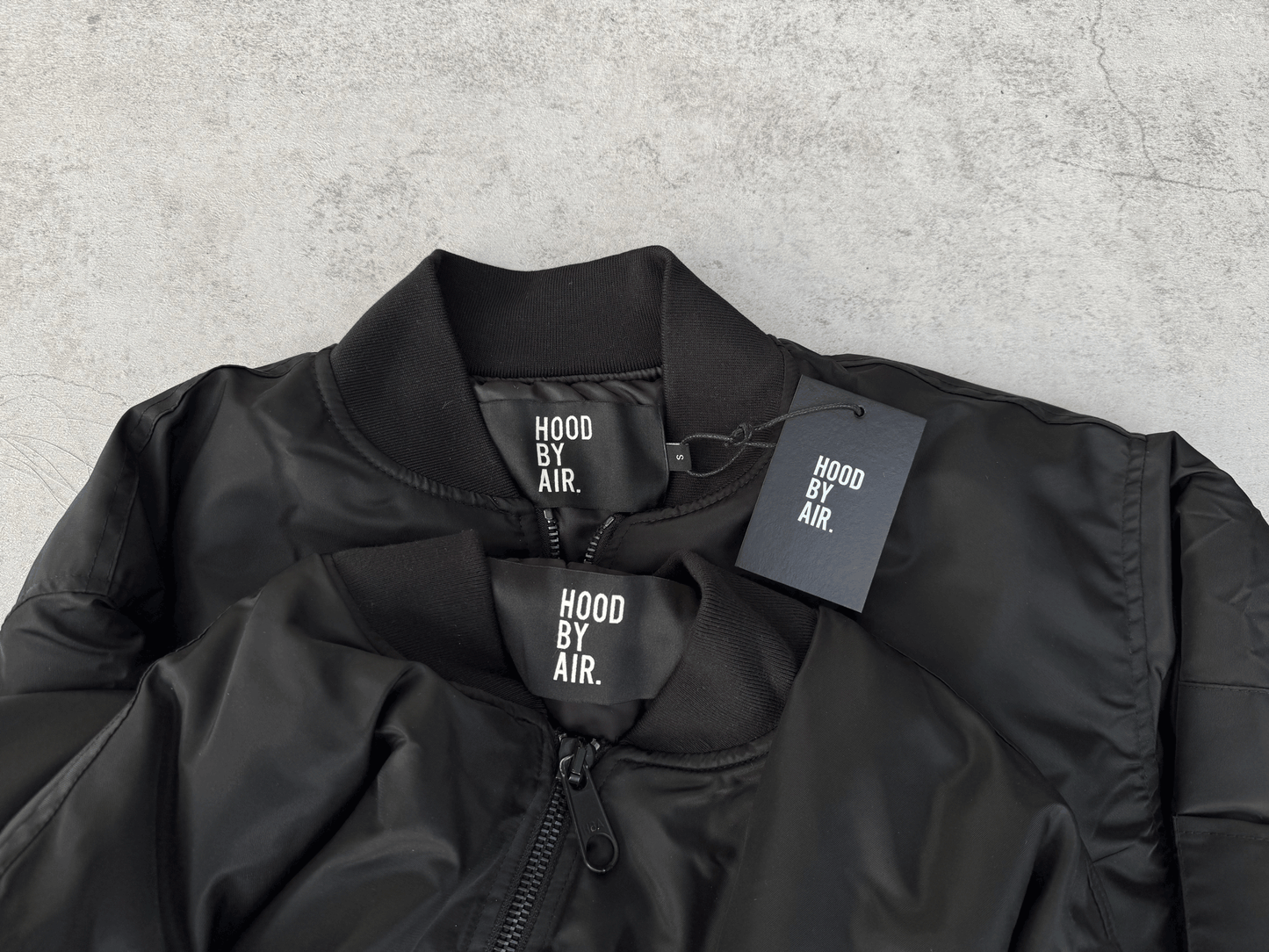 Self-made Hood By Air Fringe Bomber – HBA Embroidered Slogan Jacket